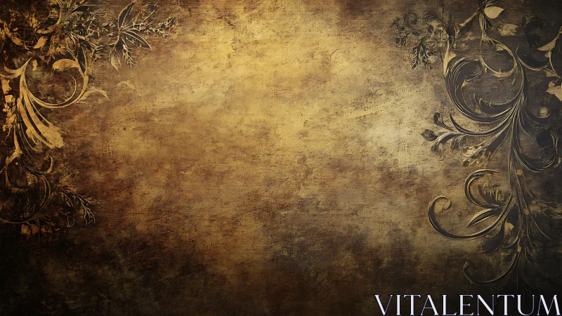 Vintage brown background with ornamental floral corners.