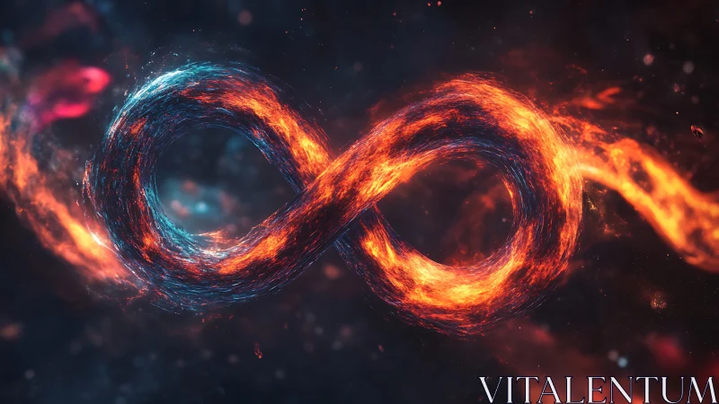3D infinity loop of fire and plasma with cosmic turbulence.