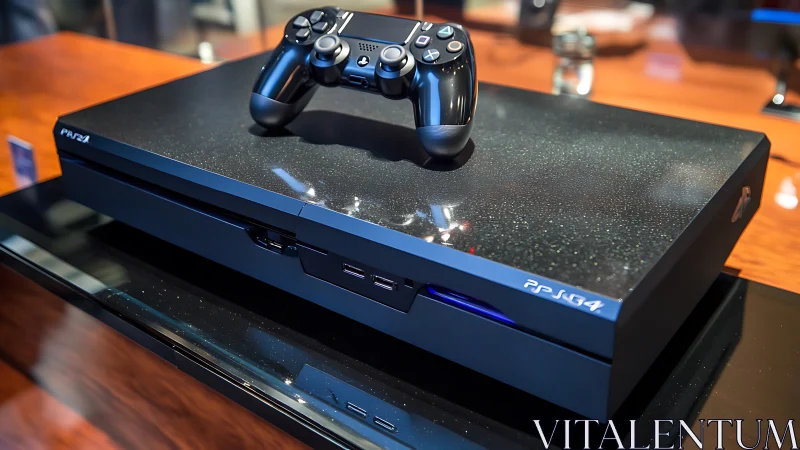 PlayStation 4 Pro Console with DualShock 4 Controller Display.