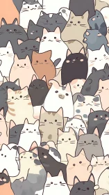 Illustrative Cat Collection in Soft Vector Composition.