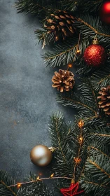 Cozy Christmas greenery with glowing lights and ornaments.