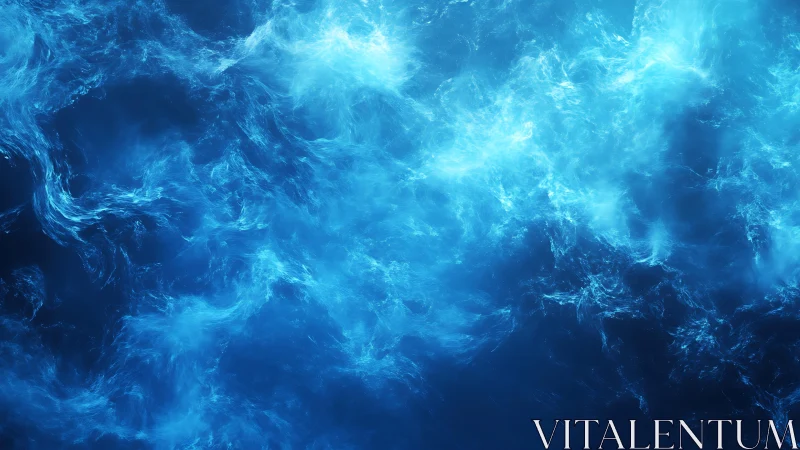Abstract swirling blue water texture, digital art style background.