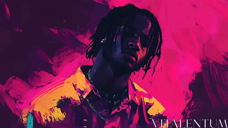 Moody neon portrait immerses a lone figure in electric color