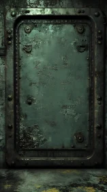 Rust-scarred vault door whispering of forgotten machinery.