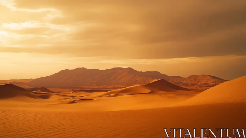 Sunlit dunes breathe under storm-softened desert skies.