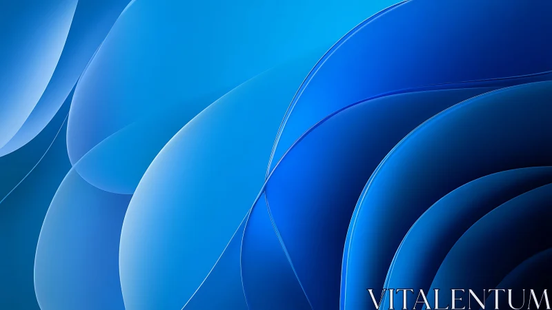 Layered blue curves form a calm, modern abstract backdrop