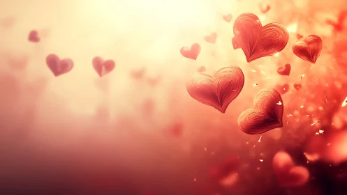Floating Heart Forms Against Gradient Backdrop.