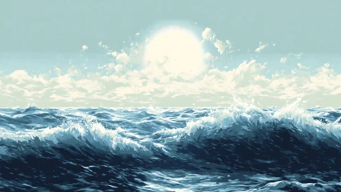 Sun-soaked waves rehearse a bright horizon overture