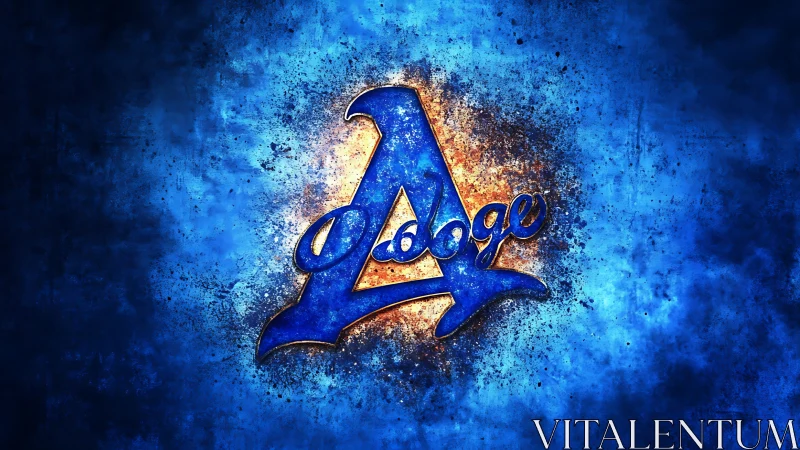 Chromatic &ldquo;Adoge&rdquo; monogram with particle burst lighting effects.