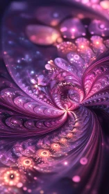 Parametric fractal bloom renders spiraling luminous petal structures