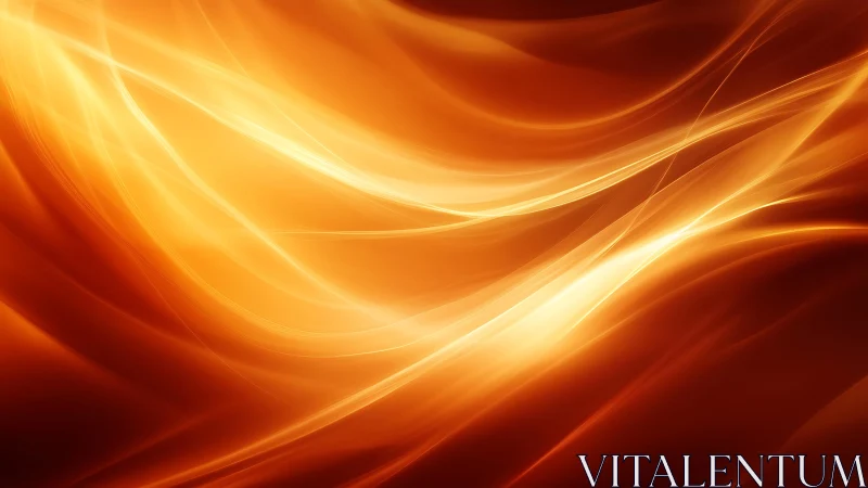 Bright flowing orange abstract waves in energetic digital art style.