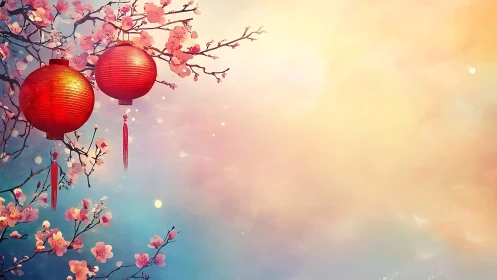 Lanterns drifting through cotton-candy spring twilight skies.