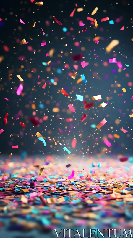 Confetti storm explodes in midair over a glittering floor.