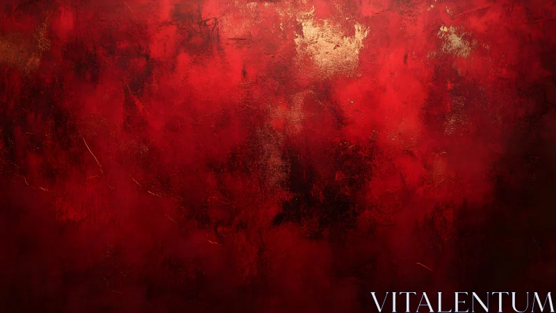 Deep Red Abstract Texture with Bold Brushstroke Patterns.