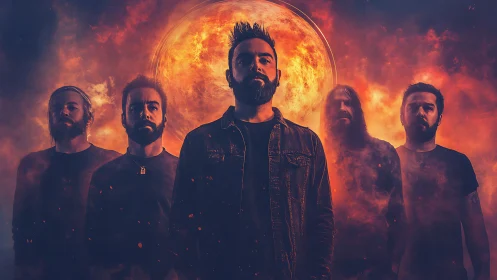 Solar storm bandstands under a furious burning moon.