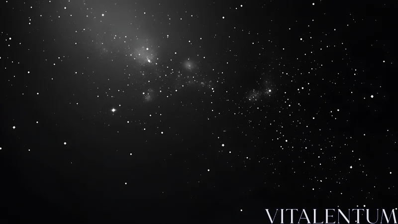 Silent starfield drifts across a deep black cosmic void