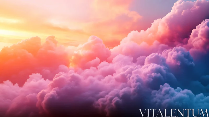 Sunrise cotton dreamscape rolling through painted clouds.