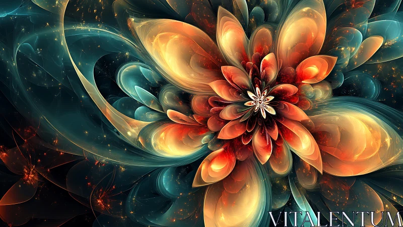 Radiant fractal bloom unfolds in layered luminous petal geometry