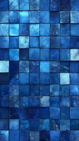 Dense blue ceramic tile grid shows textured glazing variations