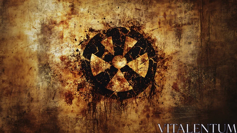 Weathered industrial emblem in warm grunge textures.