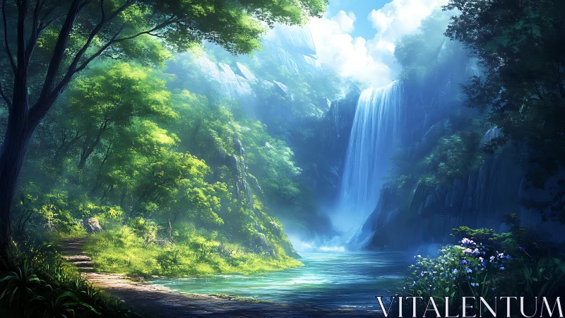 Cascading Dreams in Emerald Sanctuary.