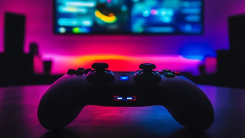 Gaming Session Glow: Where Controllers Meet Neon Dreams.