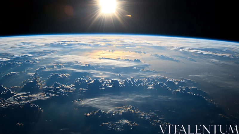 Sunrise crowns Earth&rsquo;s cloud oceans in silent orbital glow.