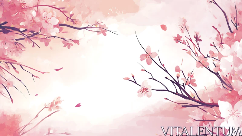 Gentle cherry blossoms framing a soft spring morning.