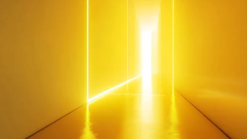 Golden corridor carves a razor-bright passage into nowhere