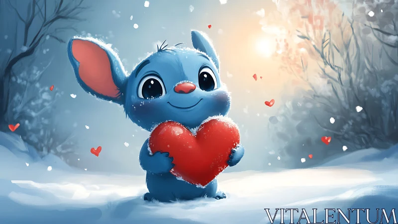 Little Blue Friend's Snowy Valentine.