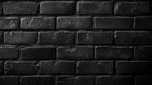 Dark painted brick wall shows aligned horizontal rows of blocks