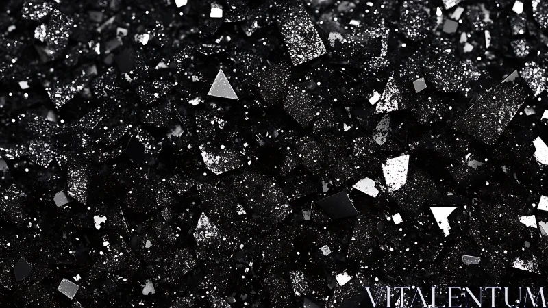 Starlit obsidian shards glitter in a midnight geometric storm.