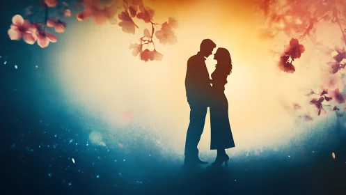 Two Souls Dance Where Twilight Kisses Golden Blooms