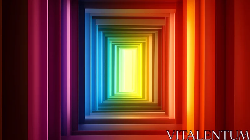 Geometric tunnel of layered rectangles in full spectrum.