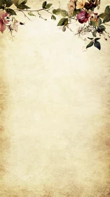 Vintage floral letterhead with textured parchment background.