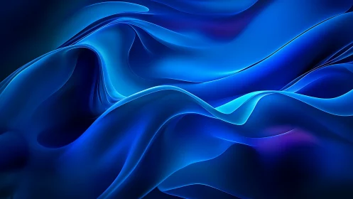 Midnight sapphire waves folding in electric silk flow.