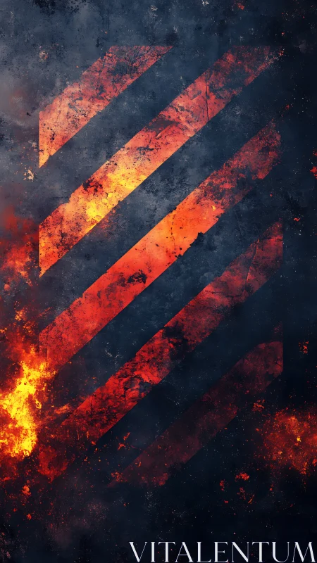 Diagonal Geometric Fire Gradient with Layered Incandescent Stripes