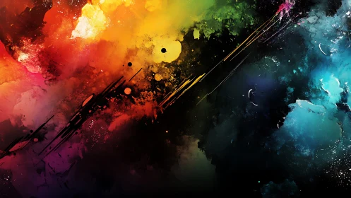 Color storms across a cosmic night of drifting light.