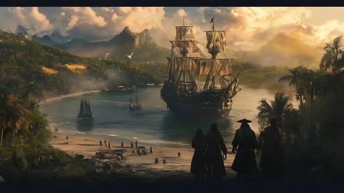 Pirates Discover Paradise in Golden Light.