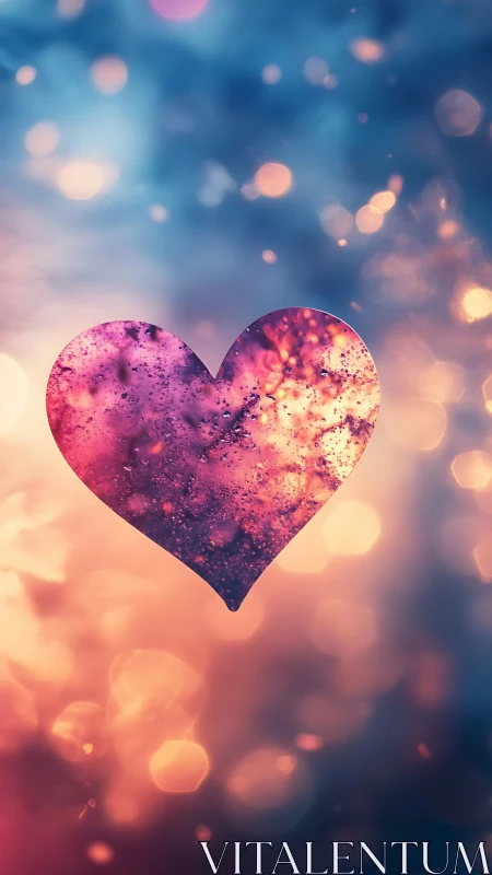 Heart shape rendered with particle effects and gradient lighting