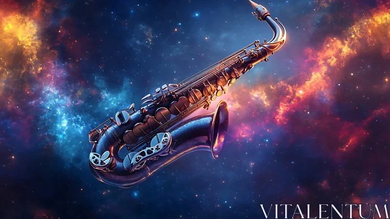 Saxophone drifting through luminous interstellar nebulae.