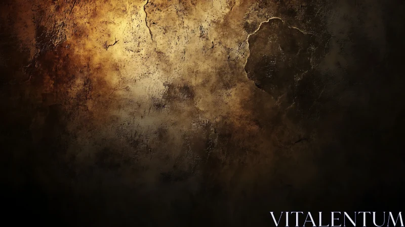 Oxidized wall patina with graded chiaroscuro illumination.