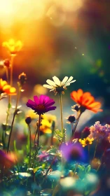 Luminescent Wildflower Garden: Soft-Focus Bokeh Composition.