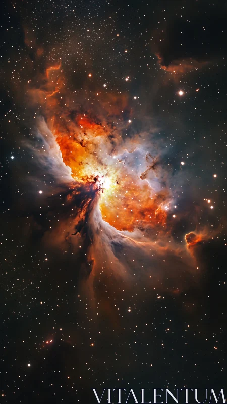 Stellar nebula core glows within dense starfield canvas.