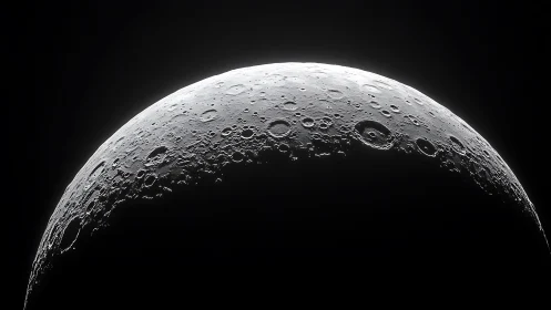 Lunar terminator close-up with high-relief crater topography.