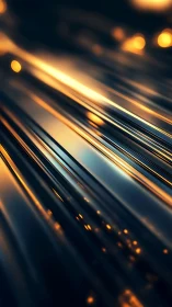 Golden light streams flowing across sleek chrome lines.