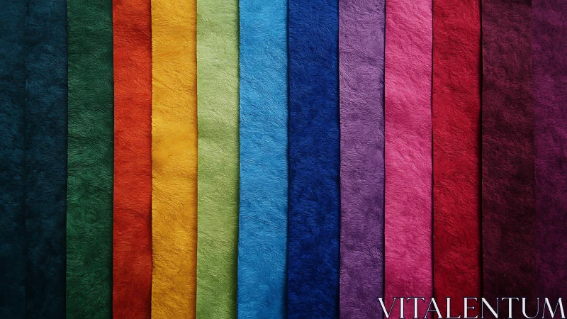 Velvet rainbow panels stand shoulder to shoulder in lush order