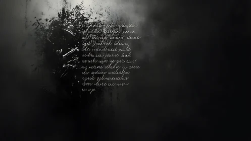 Whispers of handwritten light gently break the dark silence