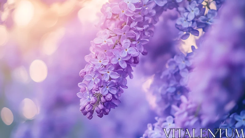 Lilac Flowers with Soft Focus Background