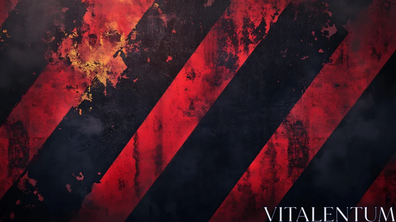 Grunge Red and Black Diagonal Striped Industrial Texture Background.